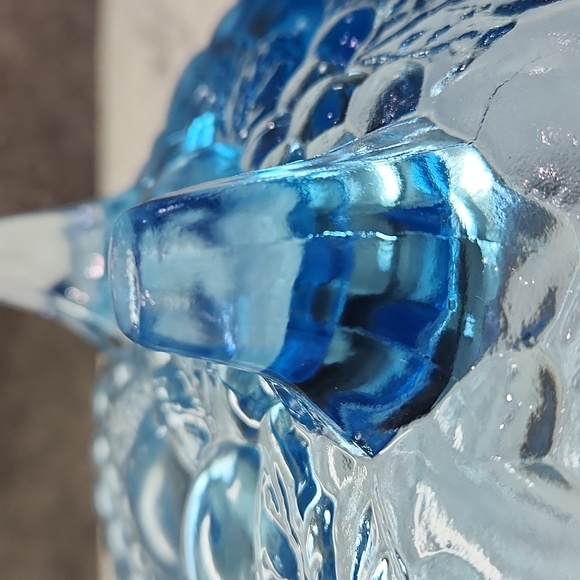 Harvest Blue Glass Oval Footed Fruit Bowl - Picture 9 of 12